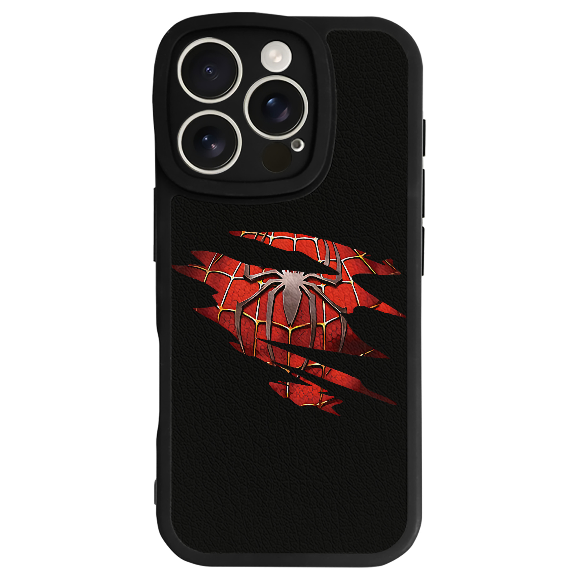 Spider Man スパイダーマン 【iPhone 16シリーズ対応】シリコンスマホケース（レザー調） 材質：シリコン